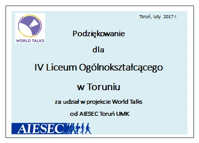 AIESEC dziękuje za WorldTalks 2017