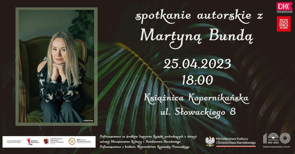 25 KWIETNIA: Spotkanie z Martyną Bundą - Dyskusyjny Klub Książki
