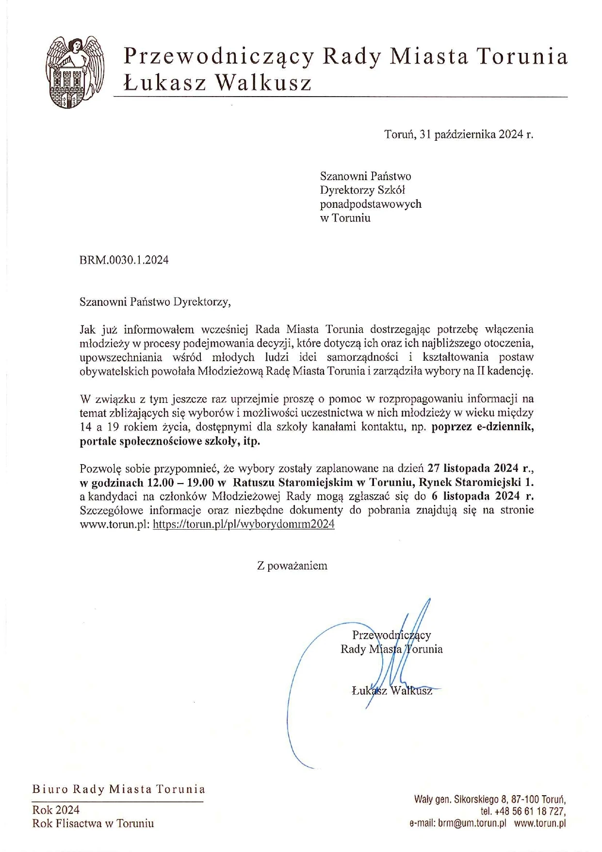 Wybory do Młodzieżowej Rady Miasta Torunia